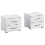 Rauch Base 2 Drawer Bedside Cabinet - Set of 2 - Alpine White