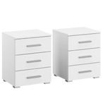 Rauch Base 3 Drawer Bedside Cabinet - Set of 2 - Alpine White