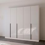 Rauch Quadra Spin 226cm 5 Door Wardrobe - Alpine White and Crystal White Glass