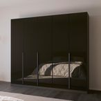 Rauch Quadra Spin 226cm 5 Door Wardrobe - Metallic Dark Grey and Basalt Glass