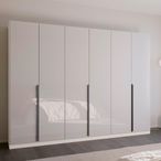 Rauch Quadra Spin 271cm 6 Door Wardrobe - Alpine White and Crystal White Glass