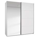 Rauch Elegant4you 181cm 2 Door Sliding Wardrobe with Mirror - Alpine White and White High Gloss