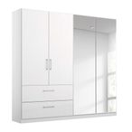 Rauch Elegant4you 181cm 4 Door Combi Wardrobe with 2 Drawer - 197cm - Alpine White and White High Gloss
