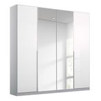 Rauch Elegant4you 181cm 4 Door Wardrobe with Mirror - 197cm - Alpine White and White High Gloss