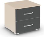Rauch Aditio 2 Drawer Bedside Cabinet - Champagne and Metallic Dark Grey