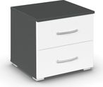 Rauch Aditio 2 Drawer Bedside Cabinet - Metallic Dark Grey and Alpine White