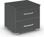 Rauch Aditio 2 Drawer Bedside Cabinet - Metallic Dark Grey