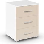 Rauch Aditio 3 Drawer Bedside Cabinet - Alpine White and Champagne