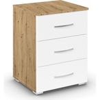 Rauch Aditio 3 Drawer Bedside Cabinet - Artisan Oak and Alpine White
