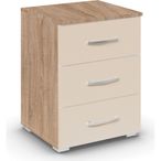 Rauch Aditio 3 Drawer Bedside Cabinet - Sonoma Oak and Champagne