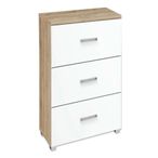 Rauch Alvor 3 Drawer Bedside Cabinet - Sonoma Oak and Alpine White