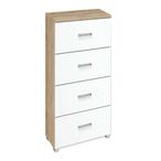 Rauch Alvor 4 Drawer Narrow Chest - Sonoma Oak and Alpine White