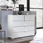 Rauch Erimo 3+2 Drawer Chest - Alpine White and Crystal White Glass