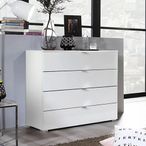 Rauch Erimo 4 Drawer Chest - Alpine White and Crystal White Glass