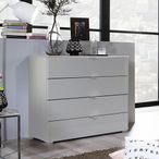 Rauch Erimo 4 Drawer Chest - Silk Grey and Silk Grey Glass