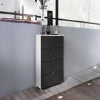 Rauch Erimo 4 Drawer Narrow Chest - Alpine White and Basalt Glass