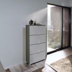 Rauch Erimo 4 Drawer Narrow Chest - Graphite and Silk Grey Glass
