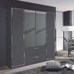 Rauch Marl 181cm 4 Door Combi Wardrobe - Metallic Dark Grey