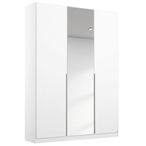 Rauch Memphis 136cm 3 Door Wardrobe with Mirror - Alpine White
