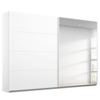 Rauch Memphis 271cm 2 Door Sliding Wardrobe with Mirror - Alpine White