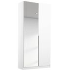 Rauch Memphis 91cm 2 Door Wardrobe with Mirror - Alpine White