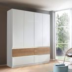 Rauch Winnipeg 181cm 4 Door Wardrobe - Alpine White and Halifax Oak