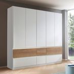 Rauch Winnipeg 226cm 5 Door Wardrobe - Alpine White and Halifax Oak