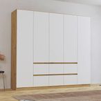 Rauch Mainz 226cm 5 Door Wardrobe with Drawer - Artisan Oak and Alpine White