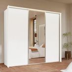 Rauch Taro 242cm 3 Door Sliding Wardrobe with Mirror - Alpine White