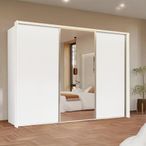 Rauch Taro 301cm 3 Door Sliding Wardrobe with Mirror - Alpine White