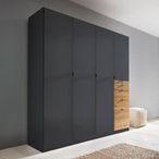 Rauch Ontario 181cm 4 Door Wardrobe with Drawer - Metallic Grey and Artisan Oak