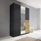 Rauch Ontario 136cm 3 Door Combi Wardrobe - Metallic Dark Grey and Sonoma Oak