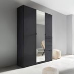 Rauch Ontario 136cm 3 Door Combi Wardrobe - Metallic Dark Grey