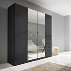 Rauch Ontario 181cm 4 Door Combi Wardrobe - Metallic Dark Grey