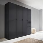 Rauch Ontario 181cm 4 Door Wardrobe with Drawer - Metallic Dark Grey