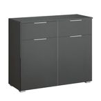 Rauch Alabama 2 Door Small Sideboard - 80cm - Metallic Dark Grey