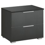 Rauch Alabama 2 Drawer Bedside Cabinet - Metallic Dark Grey