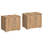 Rauch Alabama 2 Drawer Bedside Cabinet - Set of 2 - Artisan Oak