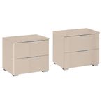 Rauch Alabama 2 Drawer Bedside Cabinet - Set of 2 - Champagne