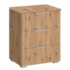Rauch Alabama 3 Drawer Bedside Cabinet - Artisan Oak