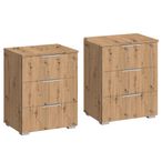 Rauch Alabama 3 Drawer Bedside Cabinet - Set of 2 - Artisan Oak