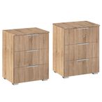 Rauch Alabama 3 Drawer Bedside Cabinet - Set of 2 - Sonoma Oak