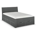 Rauch Aditio 4ft 6in Double Bed - Metallic Dark Grey