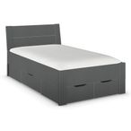 Rauch Aditio 4ft Small Double Bed - Metallic Dark Grey