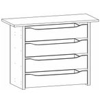 Rauch Orange 112.5cm Width Compartment Interior 4 Drawer For Sliding Wardrobe