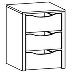 Rauch Orange 45cm Width Compartment Interior 3 Drawer For Sliding Wardrobe