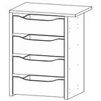 Rauch Orange 67.5cm Width Compartment Interior 4 Drawer For Sliding Wardrobe