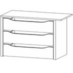 Rauch Orange 90cm Width Compartment Interior Indented 3 Drawer For Sliding Wardrobe