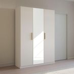 Rauch Skandi 136cm 3 Door Wardrobe with Mirror - Alpine White