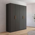 Rauch Skandi 181cm 4 Door Wardrobe - Metallic Dark Grey